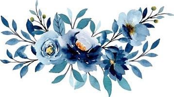 azul flor ramalhete com aguarela para fundo, casamento, tecido, têxtil, saudações, cartão, papel de parede, bandeira, adesivo, decoração etc. vetor