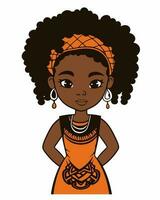 pequeno africano menina vetor