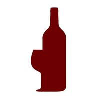 nacional vinho dia. 25 poderia. silhueta vinho garrafa e vidro. pode estar usava Como convite bandeira para vinho festa ou Como cardápio cobrir para vinho bar, logotipo. vetor ilustração
