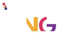 letras do alfabeto iniciais monograma logotipo ng, gn, n e g vetor