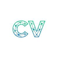 abstrato carta cv logotipo Projeto com linha ponto conexão para tecnologia e digital o negócio empresa. vetor