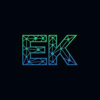 abstrato carta ek logotipo Projeto com linha ponto conexão para tecnologia e digital o negócio empresa. vetor