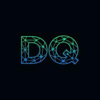 abstrato carta dq logotipo Projeto com linha ponto conexão para tecnologia e digital o negócio empresa. vetor