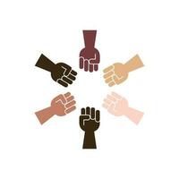 logotipo Projeto vetor mãos Unidos não racista