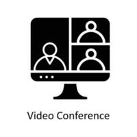 vídeo conferência vetor sólido ícones. simples estoque ilustração estoque