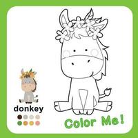 coloração página planilha. coloração Folha para crianças. educacional imprimível planilha. coloração animal para crianças. vetor arquivo.
