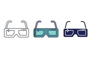 ícone de vetor de óculos 3d