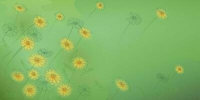 amarelo camomila flor dentro a jardim vetor ilustração digital aguarela estilo.