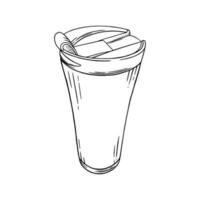 reutilizável café copo. eco copo para café para ir isolado dentro branco fundo. vetor ilustração