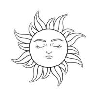 tarot Sol astrologia símbolo. espiritual tarot Sol elemento. vetor ilustração