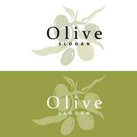 Oliva óleo logotipo, Oliva folha plantar ervas jardim vetor, simples elegante luxuoso ícone Projeto modelo ilustração vetor