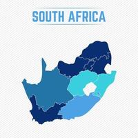 mapa detalhado da áfrica do sul com regiões vetor