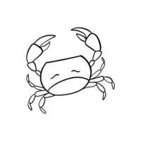 personagem de caranguejo sorrindo com grandes garras em branco. vetor