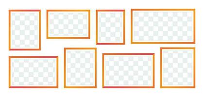 foto quadros isolado em branco fundo, vetor conjunto do elegante cor quadrado quadros do vários tamanhos. em branco enquadramento para seu Projeto.
