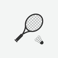 ilustração em vetor de badminton com ícone de bola.