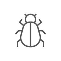 bug de software ou ícone de vetor de arte em linha de bug de programa para aplicativos móveis e sites