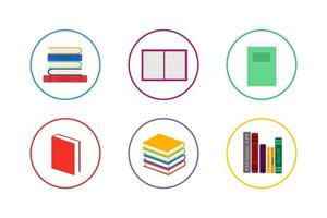 conjunto de ícones de livro colorido vetor