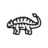 anquilossauro dinossauro animal linha ícone vetor ilustração