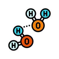 hidrogênio vínculo bioquímica cor ícone vetor ilustração