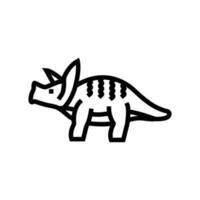 triceratops dinossauro animal linha ícone vetor ilustração