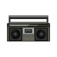 vintage boombox audio desenho animado vetor ilustração