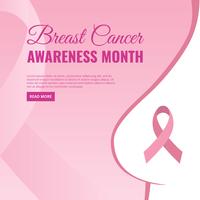 Mês de conscientização de câncer de mama para ilustração em vetor de campanha on-line