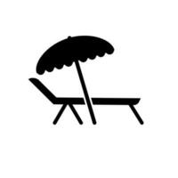 cadeira e de praia guarda-chuva vetor ícone ilustração