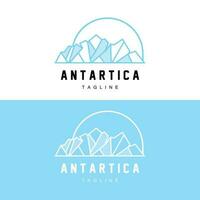 montanha logotipo, antártico iceberg logotipo projeto, natureza panorama vetor, produtos marca ilustração ícone vetor