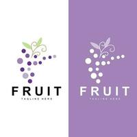 uva logotipo, Fazenda fruta vetor, fresco roxa fruta projeto, uva produtos ícone, fruta fazer compras vetor