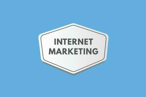 Internet marketing texto botão. Internet marketing placa ícone rótulo adesivo rede botões vetor