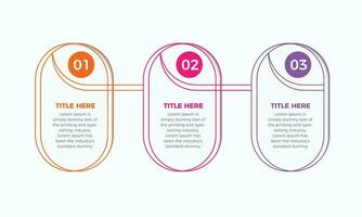 o negócio infográfico processo com colorida modelo Projeto com ícones e 3 opções. três passos infográfico Projeto modelo vetor