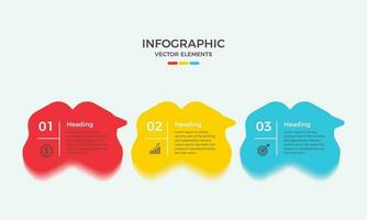 3 passos o negócio infográficos modelo. moderno colorida infográfico passos. apresentação e gráfico. elementos para infográficos vetor