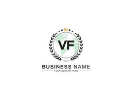 inicial vf coroa logotipo, único real vf logotipo carta vetor para fazer compras