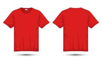 vermelho camiseta brincar frente e costas visualizar. vetor ilustração