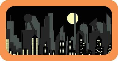 ilustração vetor gráfico do urbano cidade com arranha-céus dentro janela Visão