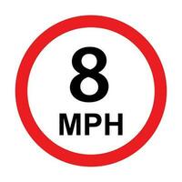 8 mph estrada tráfego placa ícone vetor para gráfico projeto, logotipo, local na rede Internet, social meios de comunicação, Móvel aplicativo, ui ilustração