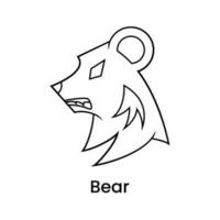 ilustração do Urso com linha arte estilo. simples, mínimo e criativo conceito. usava para logotipo, ícone, símbolo ou mascote. adequado para marca identidade vetor