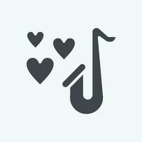 ícone saxofone. relacionado para decoração símbolo. glifo estilo. simples Projeto editável. simples ilustração vetor