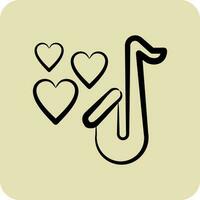 ícone saxofone. relacionado para decoração símbolo. mão desenhado estilo. simples Projeto editável. simples ilustração vetor