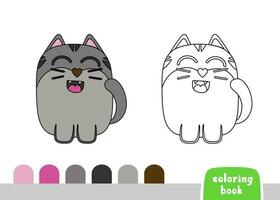 fofa gato coloração livro para crianças página para livros, revistas, vetor ilustração rabisco modelo