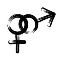 sexo feminino e masculino icon.symbol de homens e mulheres. ícone de símbolo preto de gênero. ilustração vetorial