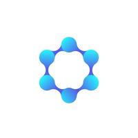 logotipo de vetor de molécula, ciência e tecnologia