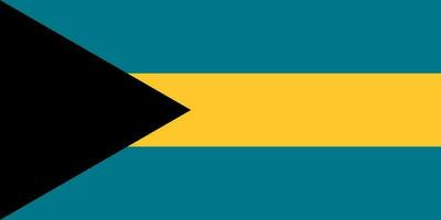 bandeira das bahamas, cores oficiais e proporção. ilustração vetorial. vetor