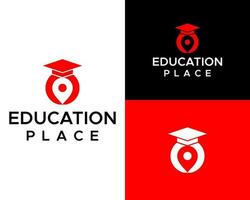 localização ícone e símbolo Educação acadêmico chapéu logotipo Projeto vetor
