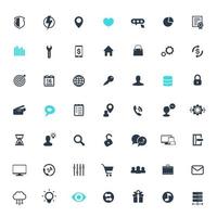 49 ícones para web, aplicativos e infográficos, negócios, comércio, tecnologia, isolado no branco, vetor