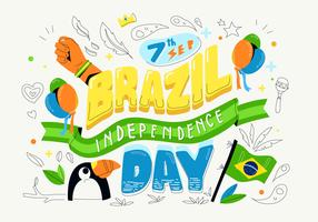 Dia da independência do Brasil fundo tipografia ilustração vetorial vetor