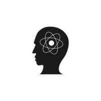 humano cabeça com átomo dentro vetor ícone ilustração