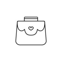 Bolsa com uma coração vetor ícone ilustração