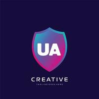 ua inicial logotipo com colorida modelo vetor