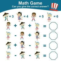 matemático contando planilha. matemática atividade, contagem e escrever a responder. educacional imprimível matemática planilha para crianças. vetor arquivo.